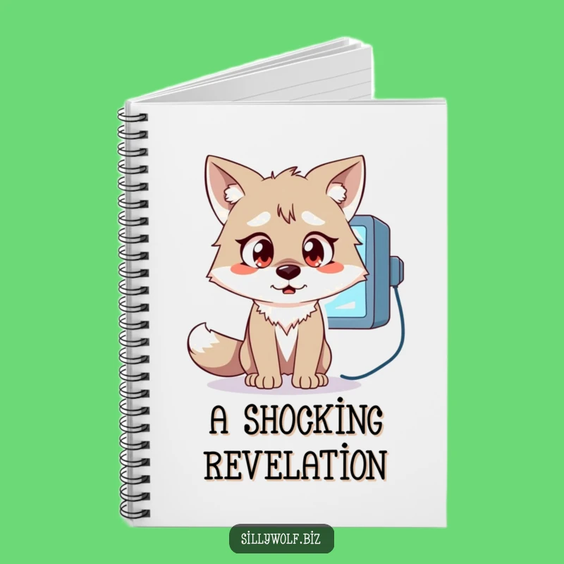 Funny Wolf Notebook: Surprised Wolf at Monitor, Journal Your Reactions, Great Gift